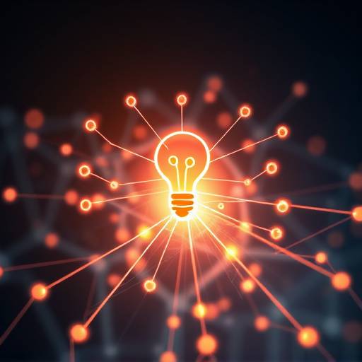 An abstract representation of interconnected ideas, symbolizing the concept of innovation.