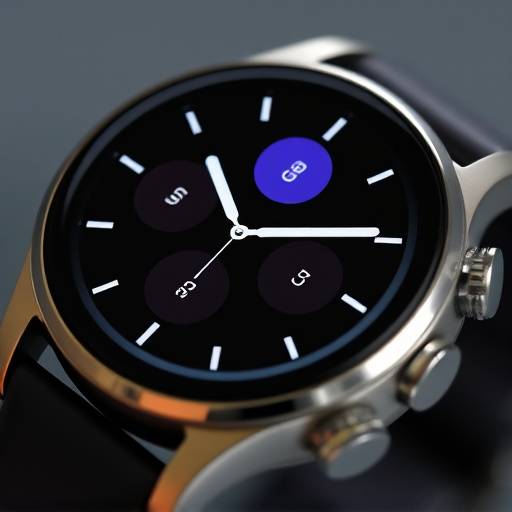 Close-up of a sleek, minimalist smart watch with a vibrant AMOLED display