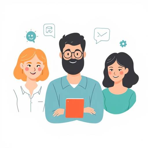 Illustration of a team collaborating on digital accessibility improvements, with icons representing different assistive technologies.