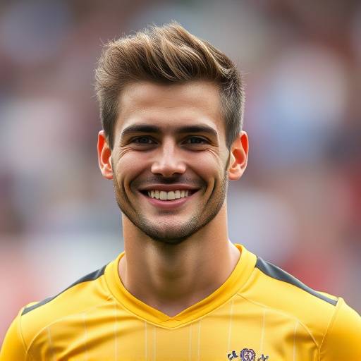 Portrait of a charismatic male soccer player smiling confidently