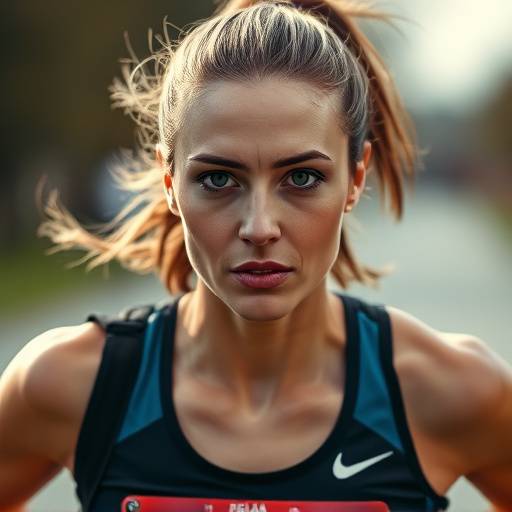 Portrait of a determined-looking female marathon runner