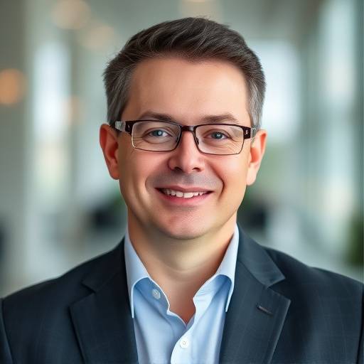 Portrait of Alistair Finch, CEO of NovaTech Innovations