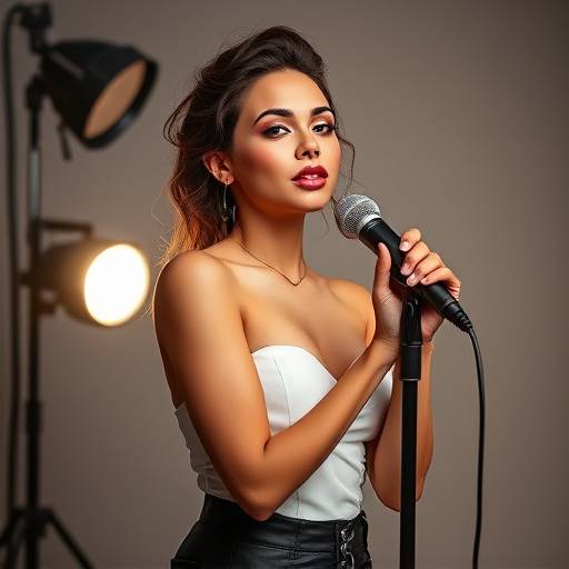 Singer Aura posing for a photoshoot.